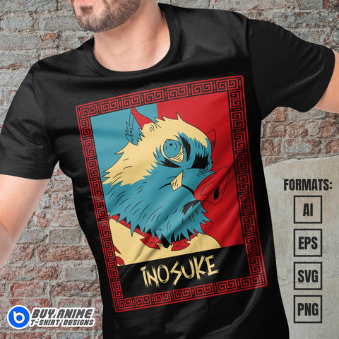 Inosuke Demon Slayer Vector T-shirt Design Template
