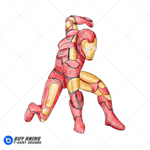 Iron Man Watercolor Clipart PNG Hand Drawn Illustration #2