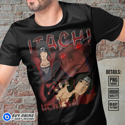 Itachi Uchiha Naruto Anime Bootleg T-shirt Design