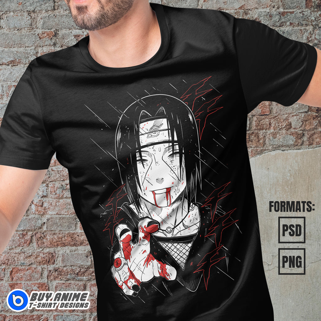 Itachi Uchiha Naruto Anime Vector T-shirt Design Template