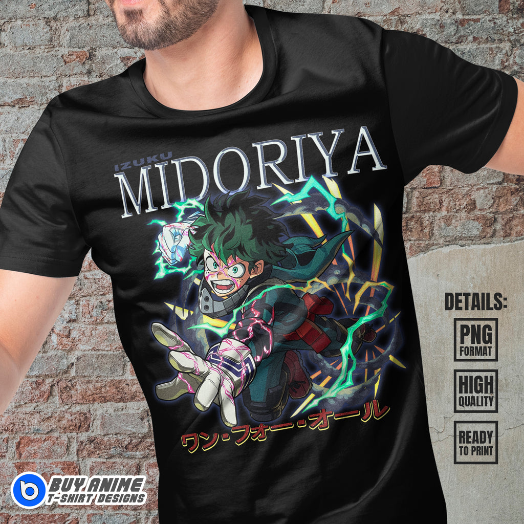Izuku Midoriya My Hero Academia Anime Bootleg T-shirt Design