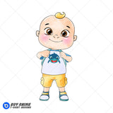 JJ Cocomelon Watercolor Clipart PNG Hand Drawn Illustration