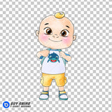 JJ Cocomelon Watercolor Clipart PNG Hand Drawn Illustration