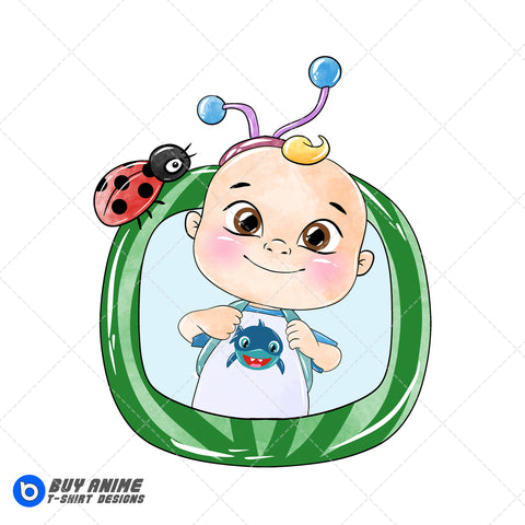 JJ Cocomelon Watercolor Clipart PNG Hand Drawn Illustration #3