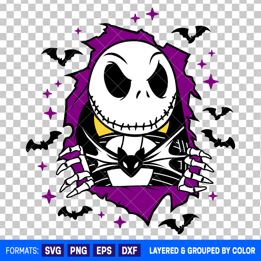 Jack Skellington Halloween SVG Cut File for Cricut and Silhouette