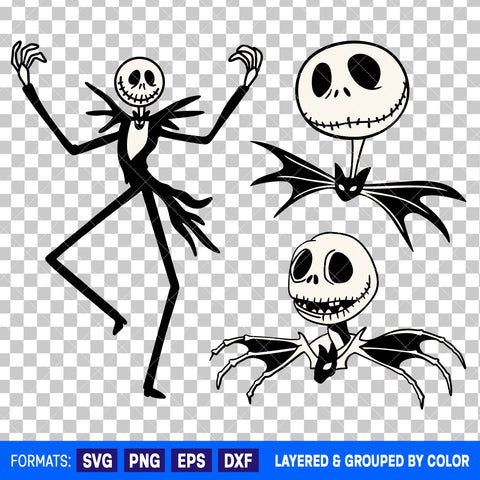Jack Skellington Halloween Bundle SVG Cut Files for Cricut and Silhouette