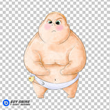 Jimbo Boss Baby Watercolor Clipart PNG Hand Drawn Illustration