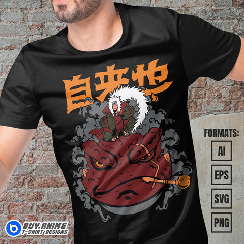 Jiraiya Naruto Vector T-shirt Design Template