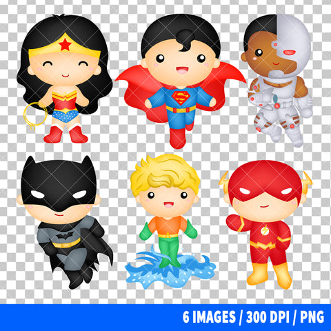 Justice League Clipart PNG Bundle #2