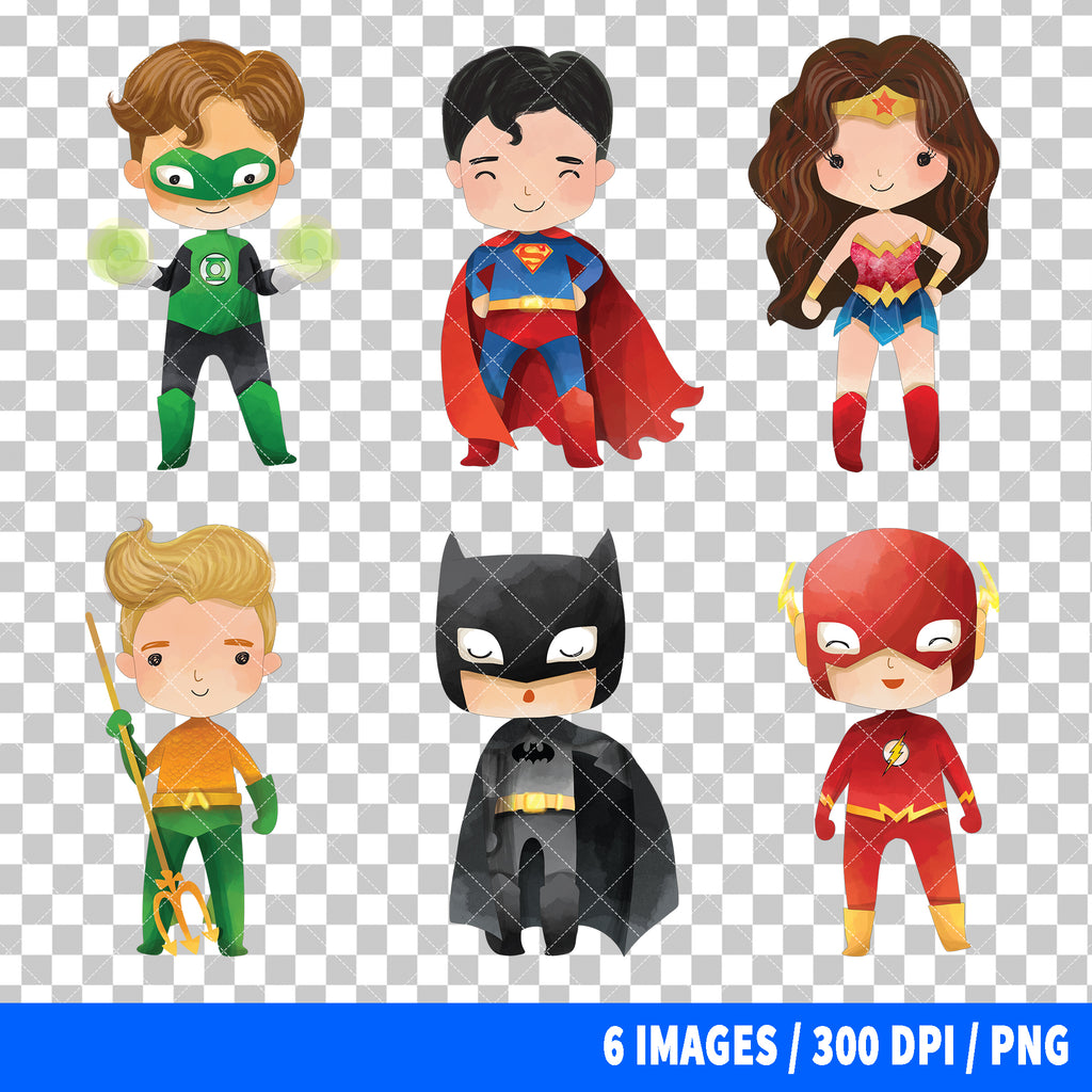 Justice League Clipart PNG Bundle #3