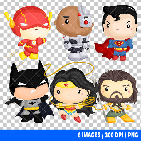 Justice League Clipart PNG Bundle