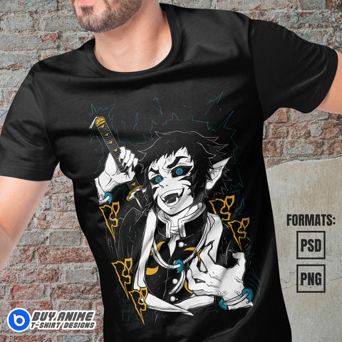 Kaigaku Demon Slayer Anime Vector T-shirt Design Template