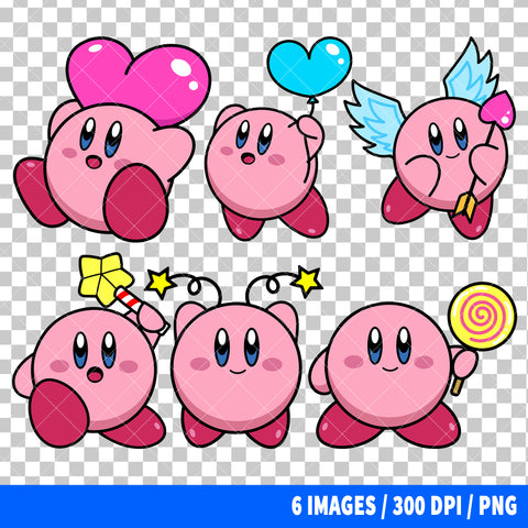 Kirby Clipart PNG Bundle