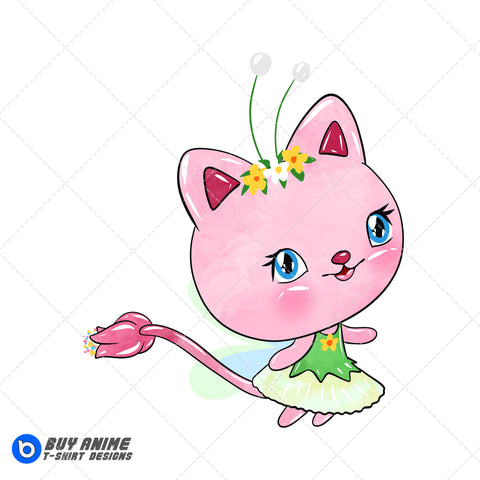 Kitty Fairy Gabby's Dollhouse Watercolor Clipart PNG Hand Drawn Illustration