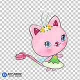 Kitty Fairy Gabby's Dollhouse Watercolor Clipart PNG Hand Drawn Illustration