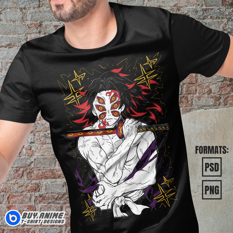 Kokushibo Demon Slayer Anime Vector T-shirt Design Template