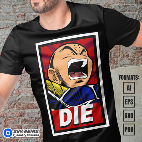 Krillin Dragon Ball Vector T-shirt Design Template