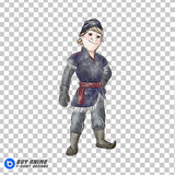 Kristoff Frozen Watercolor Clipart PNG Hand Drawn Illustration