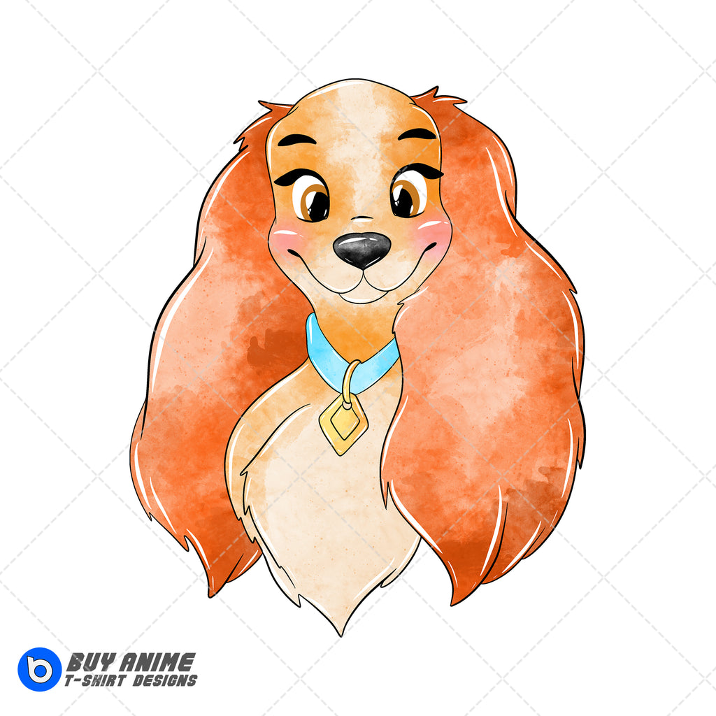 Lady and the Tramp Watercolor Clipart PNG Hand Drawn Illustration #3