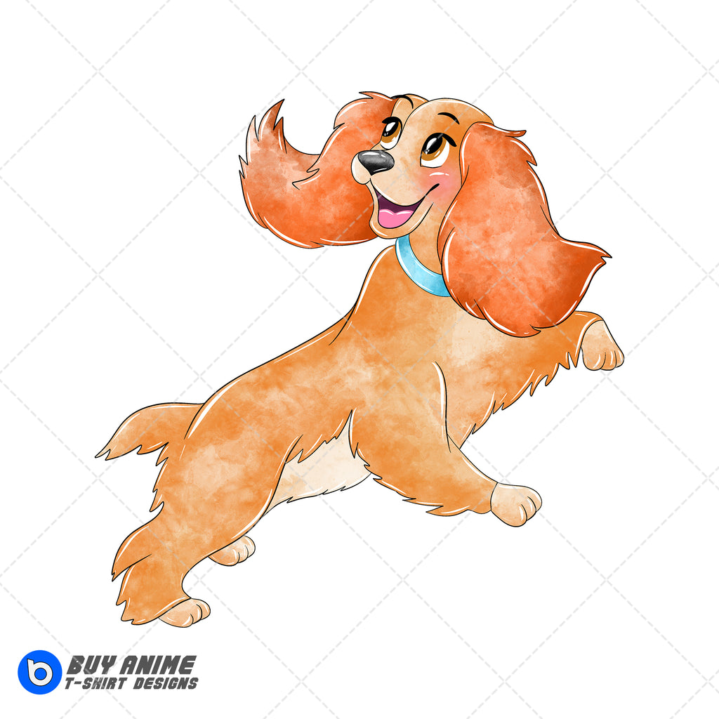 Lady and the Tramp Watercolor Clipart PNG Hand Drawn Illustration #4