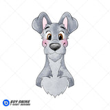 Lady and the Tramp Watercolor Clipart PNG Hand Drawn Illustration #7