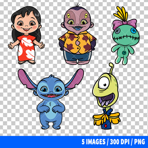Lilo And Stitch Clipart PNG Bundle #2