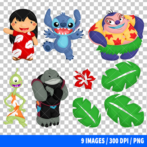 Lilo And Stitch Clipart PNG Bundle