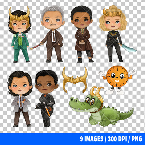 Loki Clipart PNG Bundle