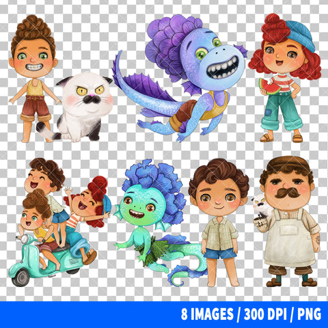 Luca Clipart PNG Bundle