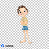 Luca Watercolor Clipart PNG Hand Drawn Illustration #3