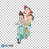 Luca and Friends Watercolor Clipart PNG Hand Drawn Illustration