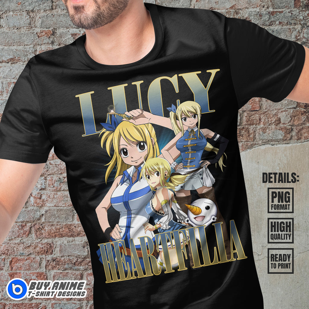 Lucy Heartfilia Fairy Tail Anime Bootleg T-shirt Design