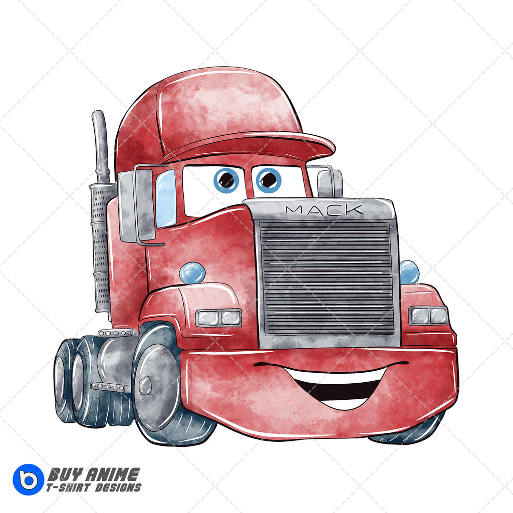 Mack Cars Watercolor Clipart PNG Hand Drawn Illustration