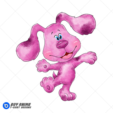 Magenta Blues Clues Watercolor Clipart PNG Hand Drawn Illustration