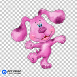 Magenta Blues Clues Watercolor Clipart PNG Hand Drawn Illustration
