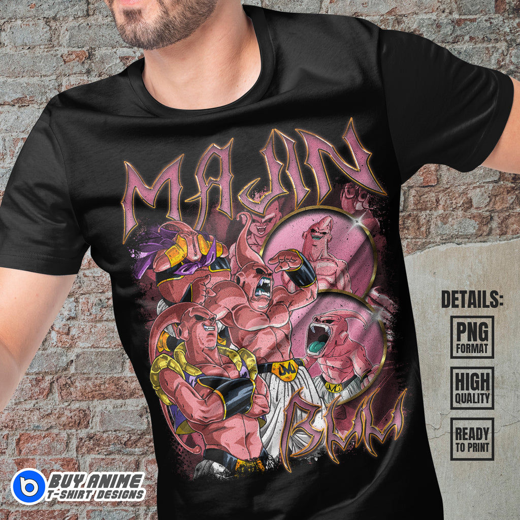 Majin Buu Dragon Ball Anime Bootleg T-shirt Design