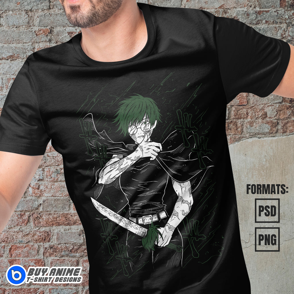 Maki Zenin Jujutsu Kaisen Anime Vector T-shirt Design Template