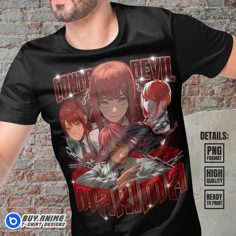Makima Chainsaw Man Anime Bootleg T-shirt Design