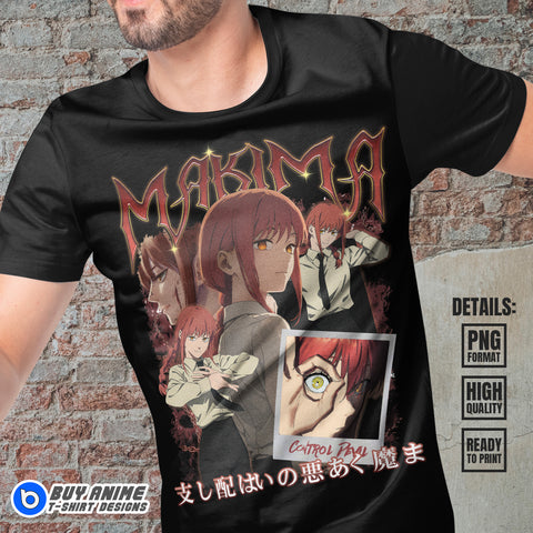 Makima Chainsaw Man Anime Bootleg T-shirt Design #2