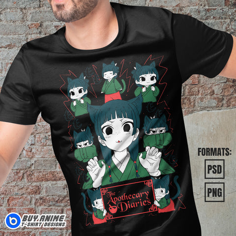 Maomao The Apothecary Diaries Anime Vector T-shirt Design Template