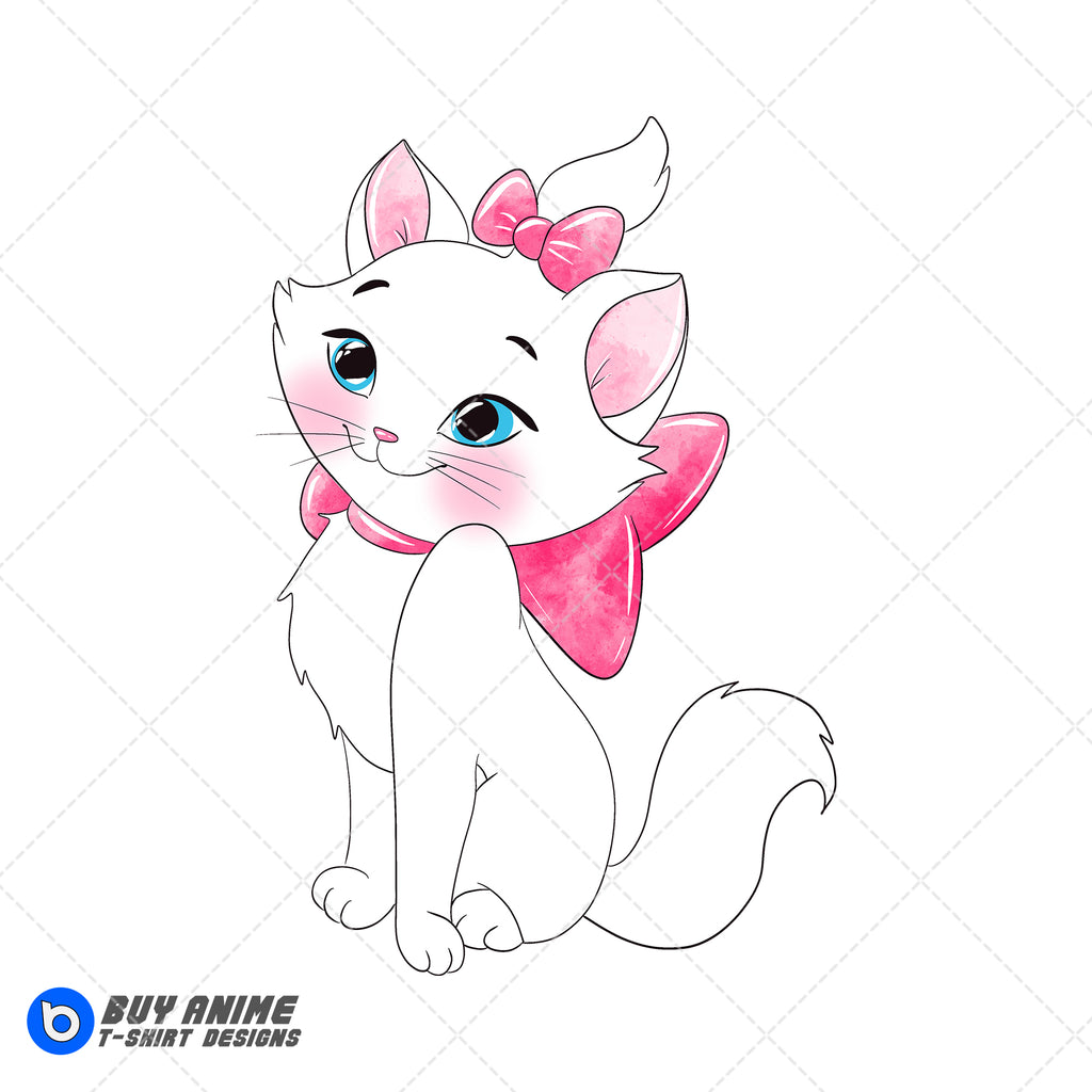 Marie The Aristocats Watercolor Clipart PNG Hand Drawn Illustration