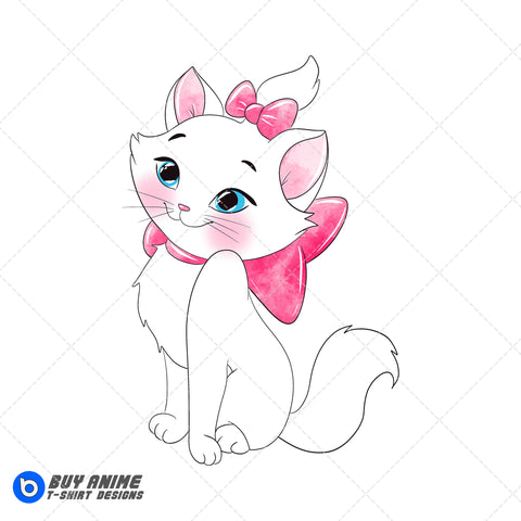 Marie The Aristocats Watercolor Clipart PNG Hand Drawn Illustration