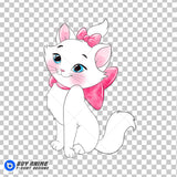 Marie The Aristocats Watercolor Clipart PNG Hand Drawn Illustration