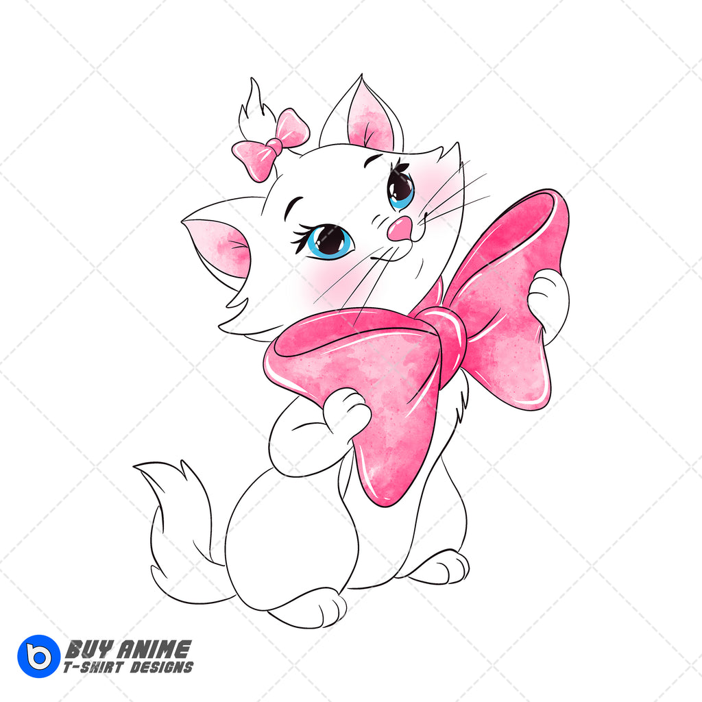 Marie The Aristocats Watercolor Clipart PNG Hand Drawn Illustration #2