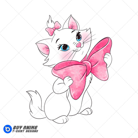 Marie The Aristocats Watercolor Clipart PNG Hand Drawn Illustration #2