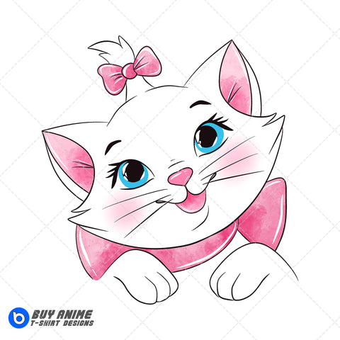 Marie The Aristocats Watercolor Clipart PNG Hand Drawn Illustration #3