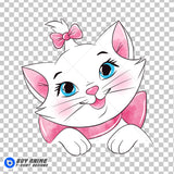 Marie The Aristocats Watercolor Clipart PNG Hand Drawn Illustration #3