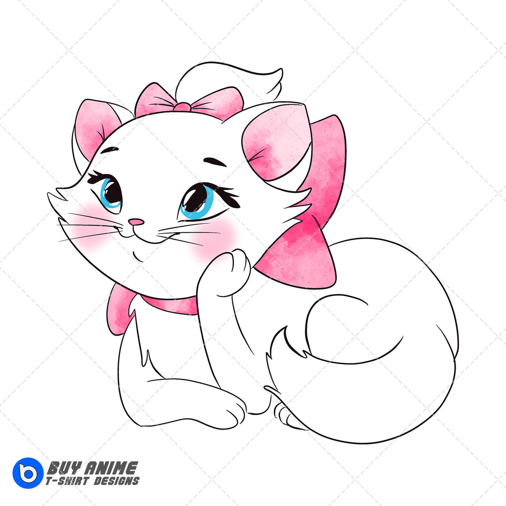 Marie The Aristocats Watercolor Clipart PNG Hand Drawn Illustration #4