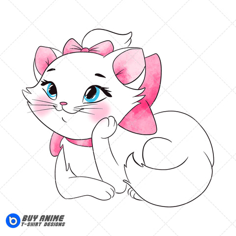 Marie The Aristocats Watercolor Clipart PNG Hand Drawn Illustration #4