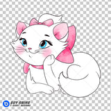 Marie The Aristocats Watercolor Clipart PNG Hand Drawn Illustration #4